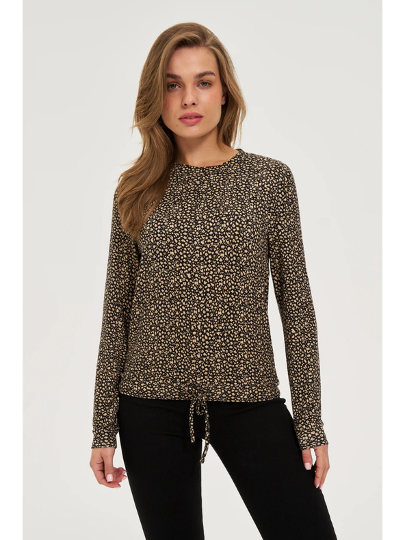 Moodo Pulover z blagim vzorcem bež Moodo