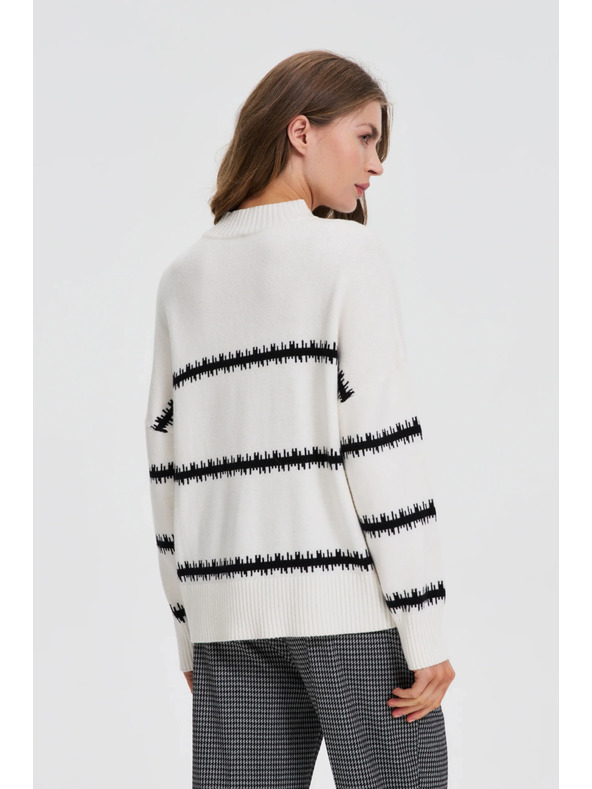 Moodo Bel pulover s črtami in spuščeno linijo ramen Moodo