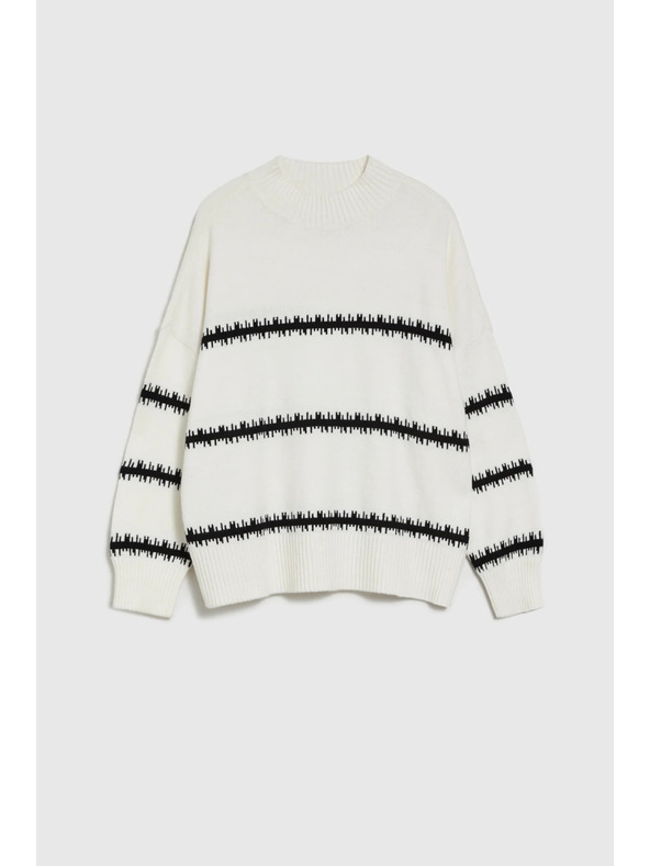 Moodo Bel pulover s črtami in spuščeno linijo ramen Moodo