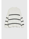 Moodo Bel pulover s črtami in spuščeno linijo ramen Moodo