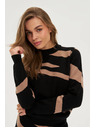 Moodo Črn pulover z živalskim vzorcem Moodo