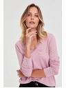 Moodo Pulover z čipkastim izrezom roza Moodo