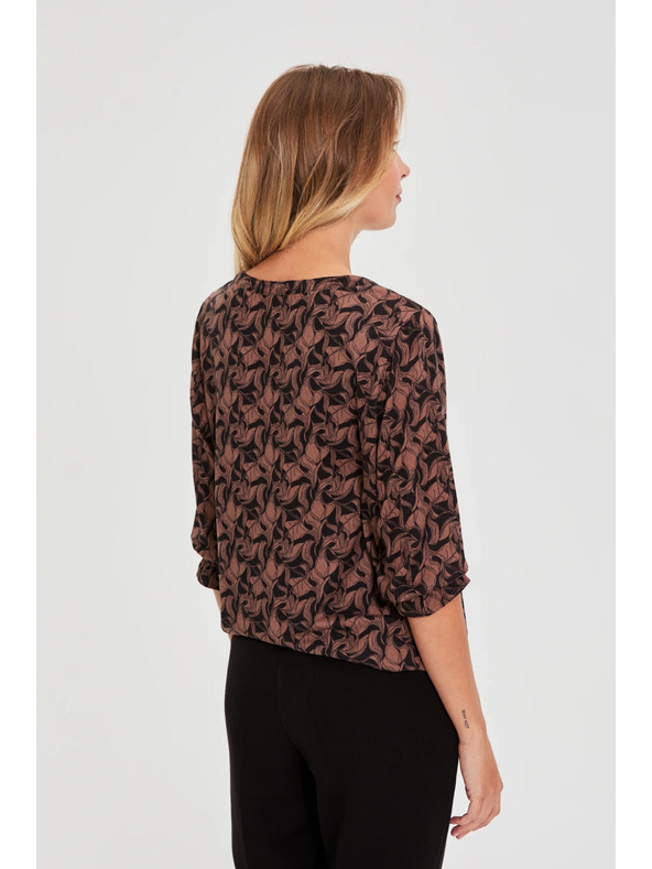 Moodo Rjav pulover s kratkimi rokavi Moodo