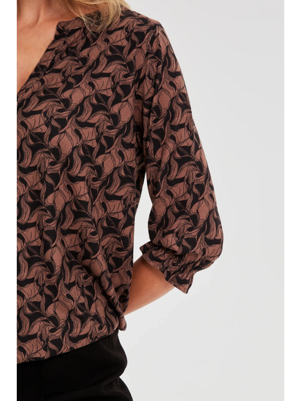 Moodo Rjav pulover s kratkimi rokavi Moodo