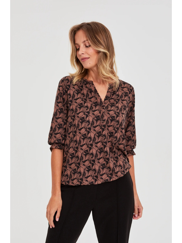 Moodo Rjav pulover s kratkimi rokavi Moodo