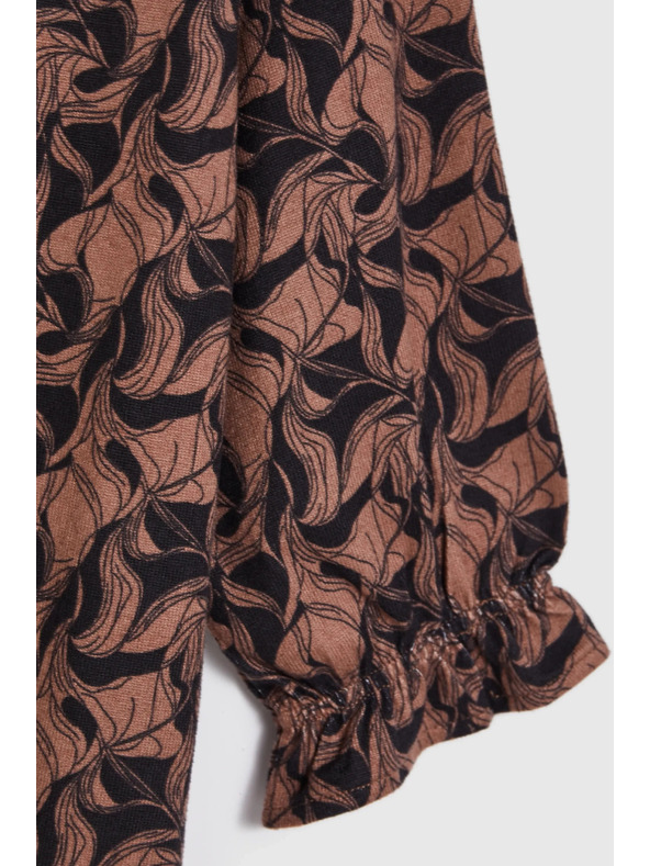 Moodo Rjav pulover s kratkimi rokavi Moodo