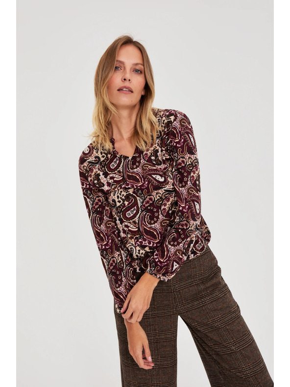 Moodo Vzorčast pulover rjav Moodo