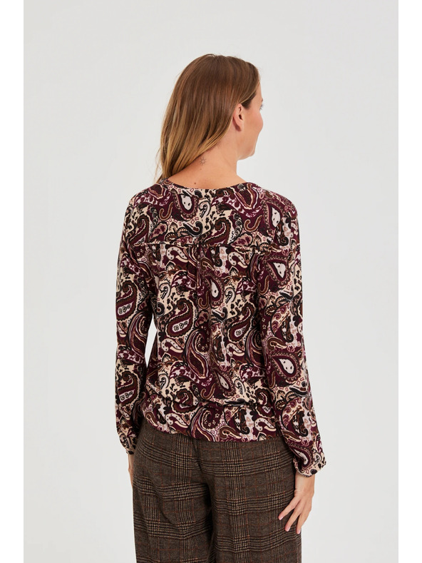 Moodo Vzorčast pulover rjav Moodo