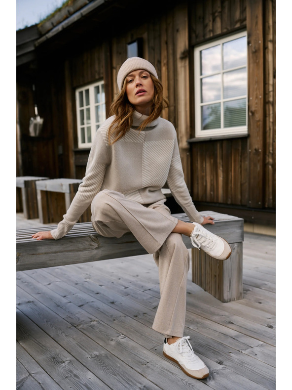 Moodo Pulover z ovratnikom bež Moodo