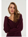 Moodo Vinsko rdeč pulover z V izrezom Moodo