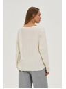 Moodo Ecru pulover z V izrezom Moodo