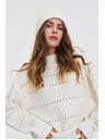 Moodo Bel pulover z ovratnikom Moodo