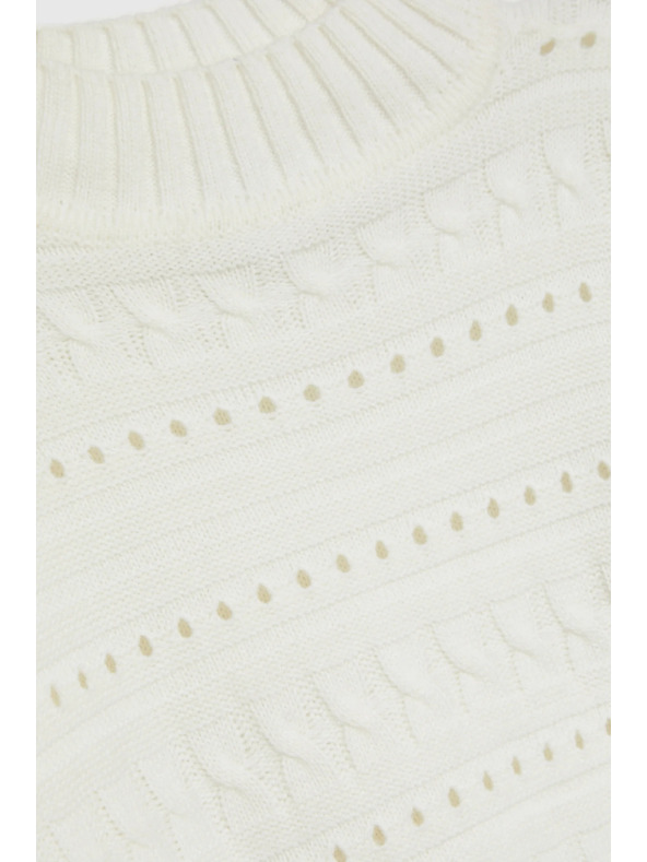 Moodo Bel pulover z ovratnikom Moodo