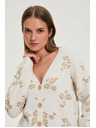 Moodo Béžasti kardigan s cvetličnim vzorcem Moodo
