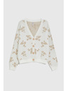Moodo Béžasti kardigan s cvetličnim vzorcem Moodo