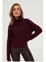Moodo Vinsko rdeč pulover z ovratnikom Moodo