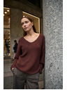 Moodo Pulover enostavnega kroja rjav Moodo