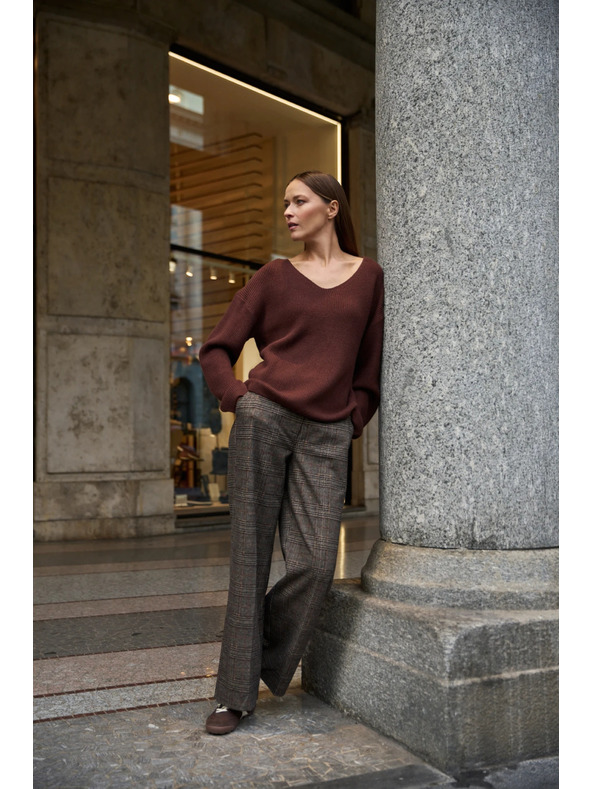 Moodo Pulover enostavnega kroja rjav Moodo