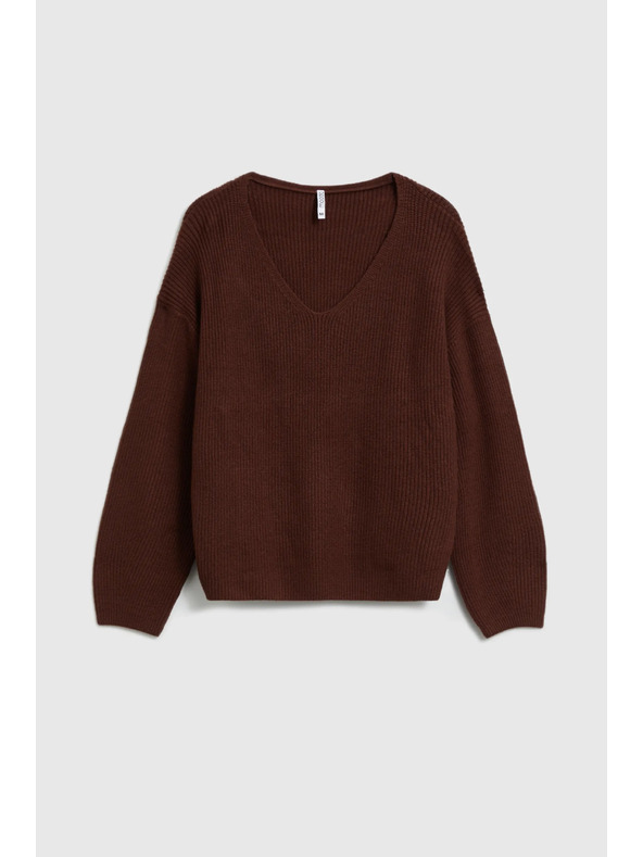 Moodo Pulover enostavnega kroja rjav Moodo