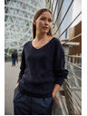 Moodo Pulover enostavnega kroja temno moder Moodo