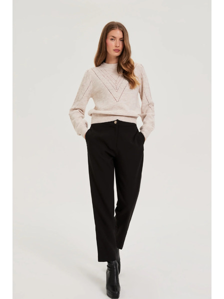 Moodo Béžasti pulover z napihnjenimi rokavi Moodo