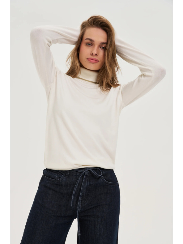 Moodo Bel gladek pulover z ovratnikom Moodo