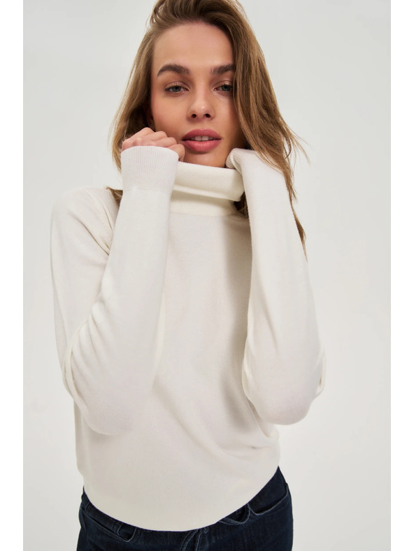 Moodo Bel gladek pulover z ovratnikom Moodo