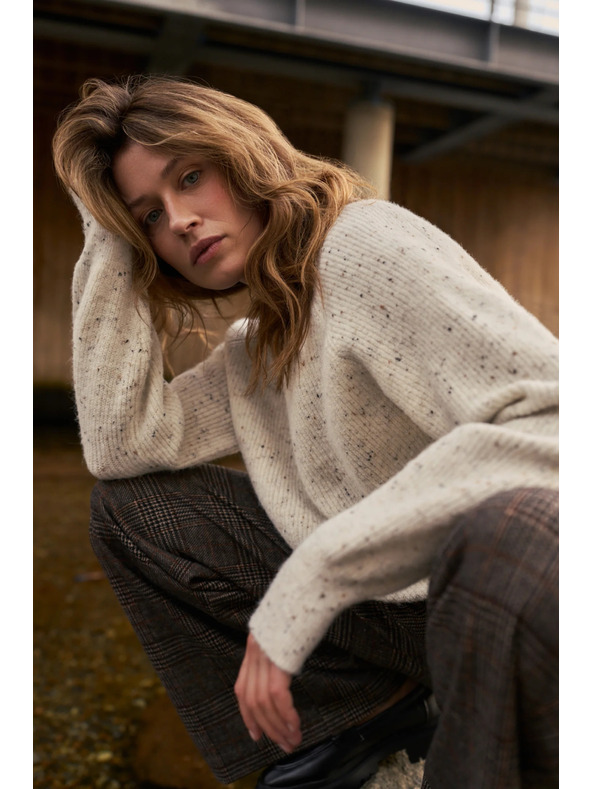 Moodo Pulover enostavnega kroja ecru Moodo