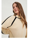 Moodo Béžasti pulover s pol ovratnikom Moodo