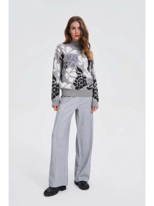 Moodo Siv pulover z ovratnikom Moodo