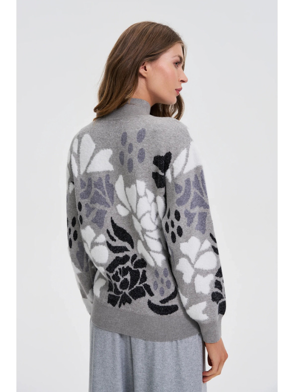 Moodo Siv pulover z ovratnikom Moodo