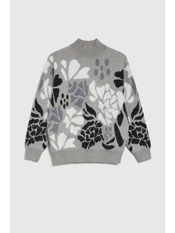 Moodo Siv pulover z ovratnikom Moodo