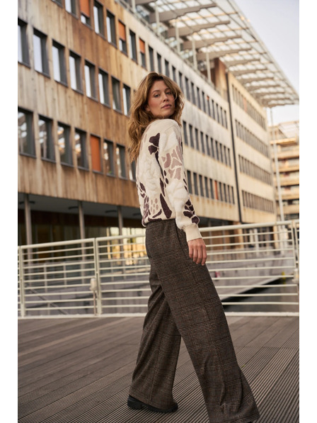 Moodo Vzorčast béžasti pulover Moodo