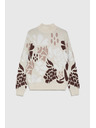 Moodo Vzorčast béžasti pulover Moodo