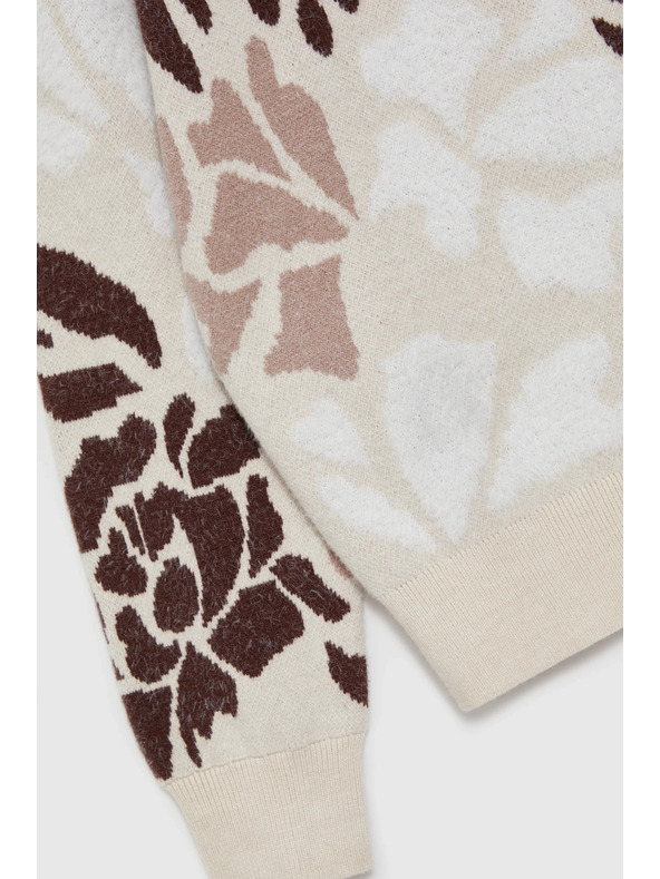 Moodo Vzorčast béžasti pulover Moodo