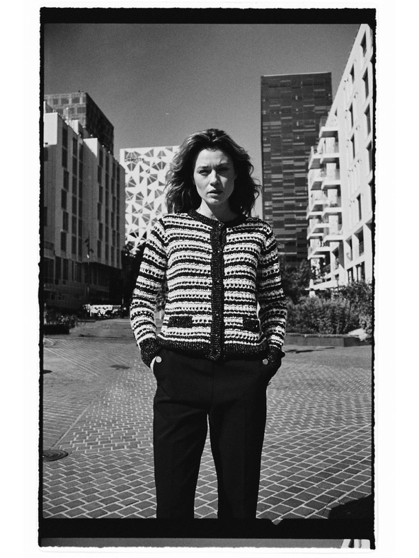 Moodo Črn progast kardigan Moodo