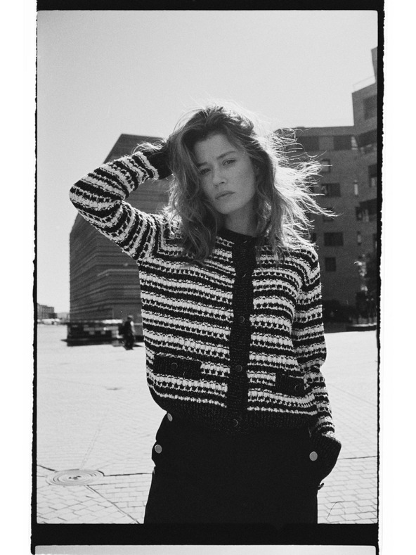 Moodo Črn progast kardigan Moodo