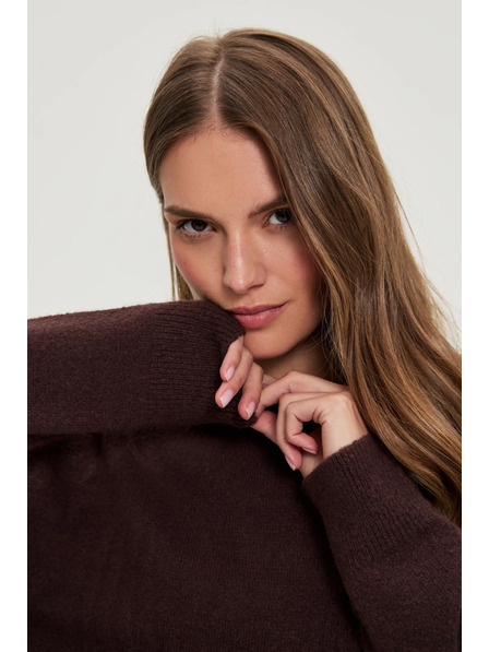 Moodo Gladek rjav pulover Moodo