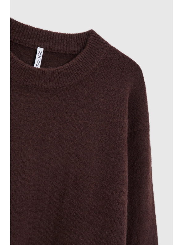 Moodo Gladek rjav pulover Moodo