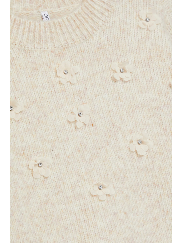 Moodo Béžasti pulover z aplikacijo Moodo