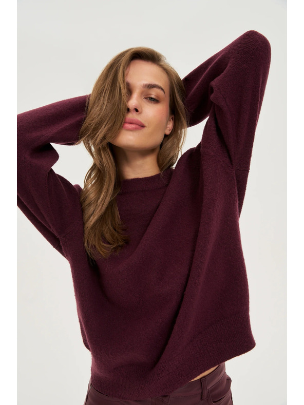 Moodo Gladek burgundski pulover Moodo