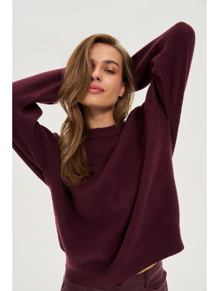Moodo Gladek burgundski pulover Moodo