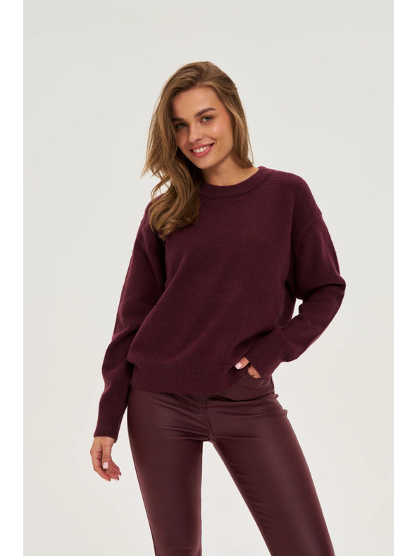 Moodo Gladek burgundski pulover Moodo