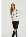 Moodo Bel pulover z bleščicami Moodo