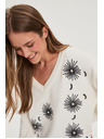 Moodo Bel pulover z bleščicami Moodo