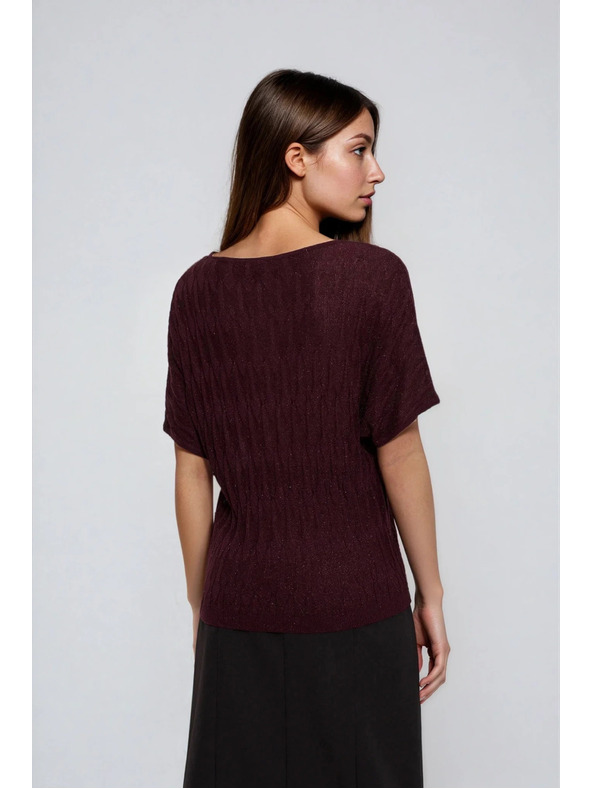 Moodo Rjav pulover s kratkimi rokavi Moodo