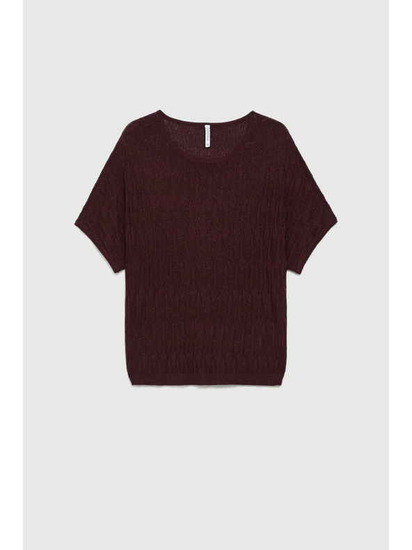 Moodo Rjav pulover s kratkimi rokavi Moodo