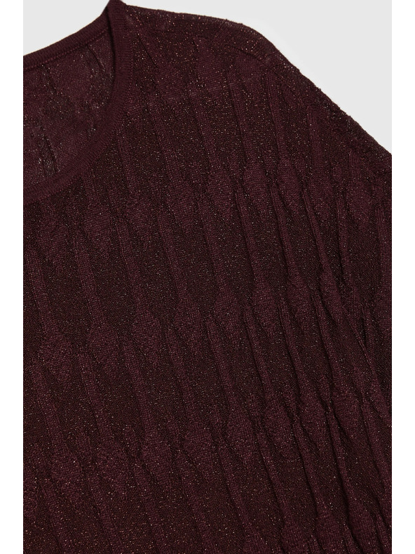 Moodo Rjav pulover s kratkimi rokavi Moodo