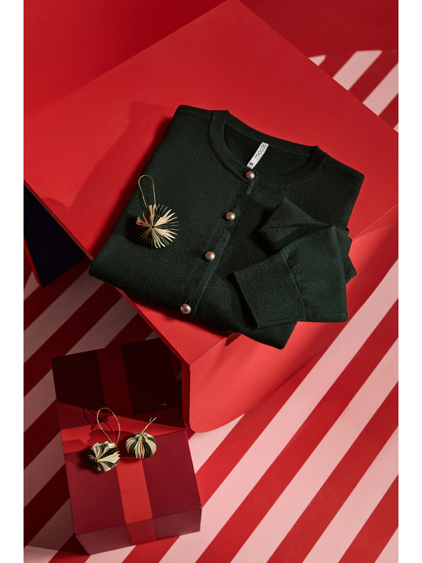 Moodo Temno zelen kardigan Moodo