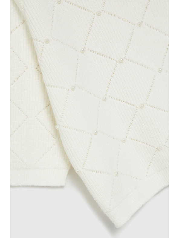 Moodo Bež pulover, okrašen z biseri Moodo